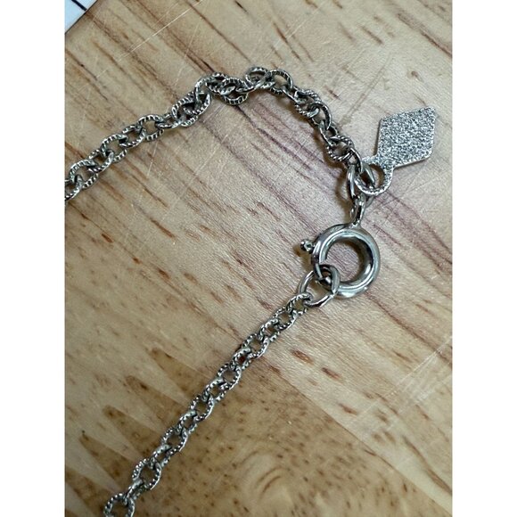 Snowflake Pendant Necklace Rhinestones Silver-Tone Chain By Sarah Coventry - Picture 8 of 9